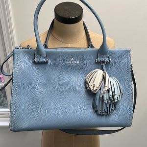 🎊H P❣️🎉 EUC KATE SPADE Blue Pebble Leather Bag